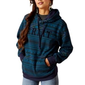 Ariat Women's Navy Blue River Hoodie Size L Aztec Print